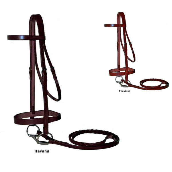 Paris Tack Classic Flat Leather English Hunt Bridle with Laced Reins and 1 Year Warranty
