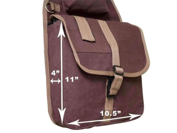 Tahoe Large Multi Pocket Canvas Saddle Bag w Cell Phone Pocket - Image 3