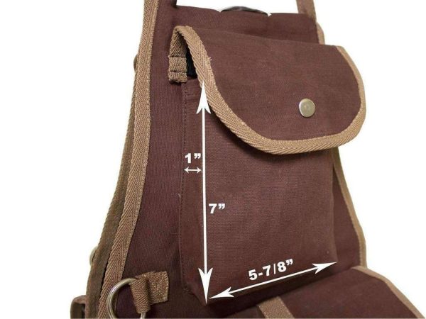Tahoe Large Multi Pocket Canvas Saddle Bag w Cell Phone Pocket - Image 4