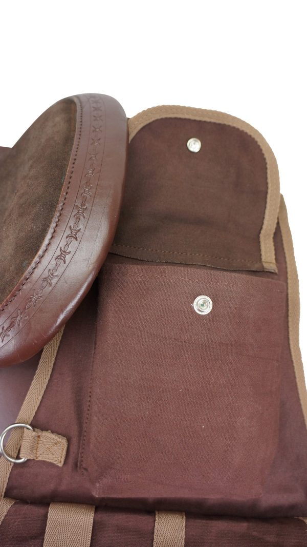 Tahoe Large Multi Pocket Canvas Saddle Bag w Cell Phone Pocket - Image 6